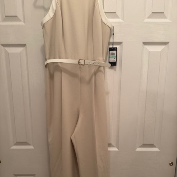 Wide Leg Belted Jumpsuits - Picture 4 of 5
